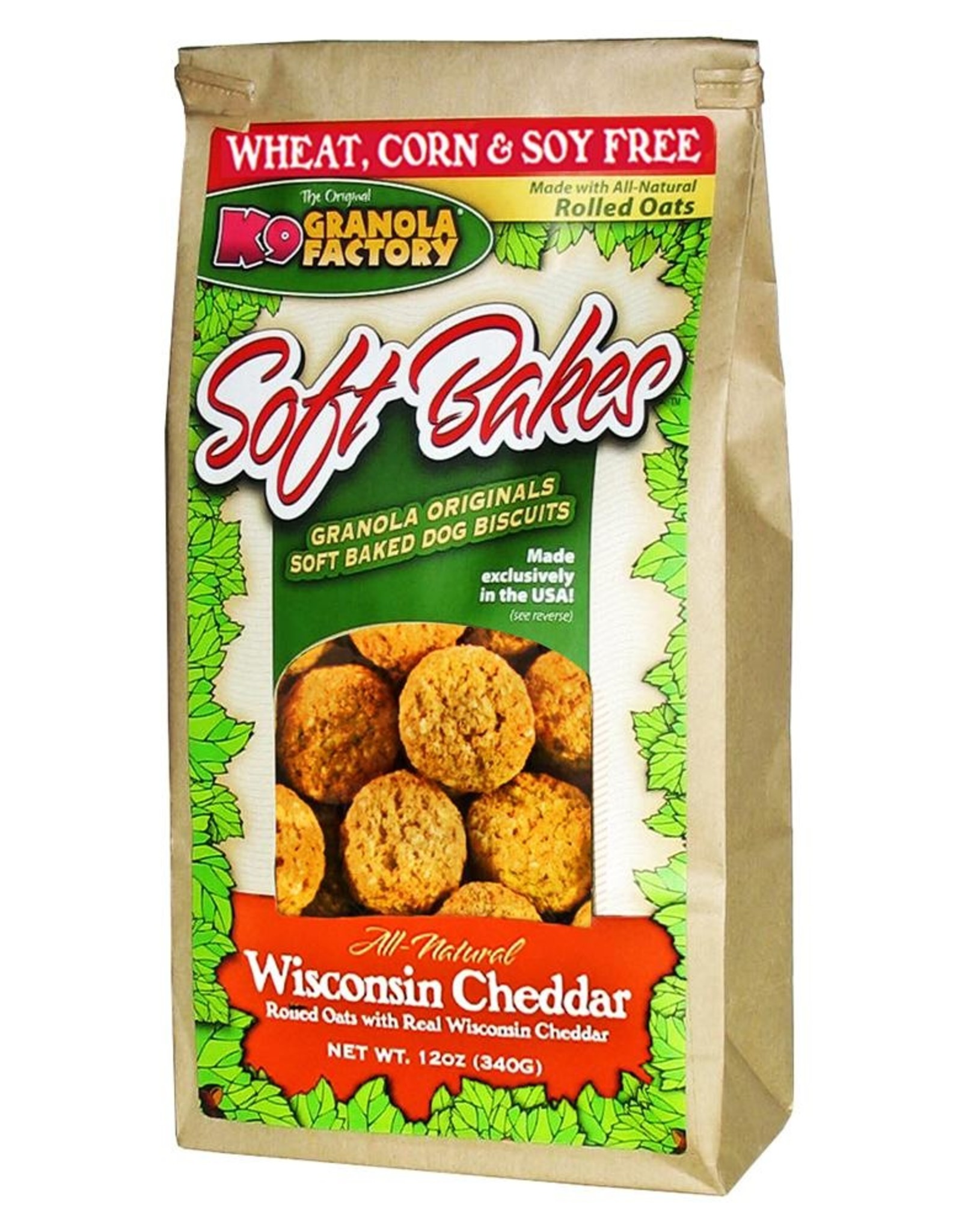 K9 GRANOLA FACTORY K9 GRANOLA FACTORY BISCUITS SOFT BAKES WISCONSIN CHEDDAR 12OZ