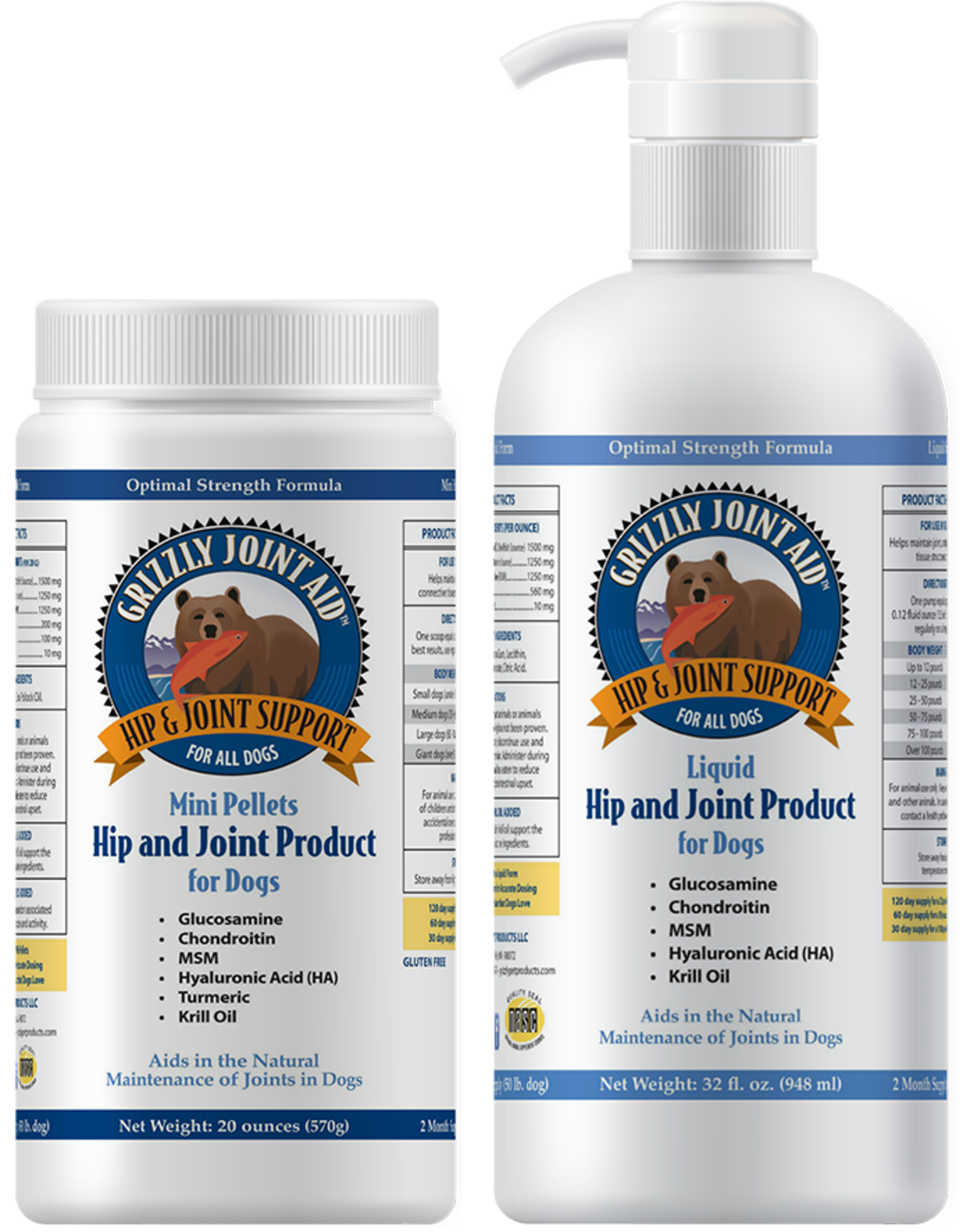 Grizzly Pet Products Grizzly Joint Aid Liquid Hip & Joint Product for Dogs & Cats - 32 Oz