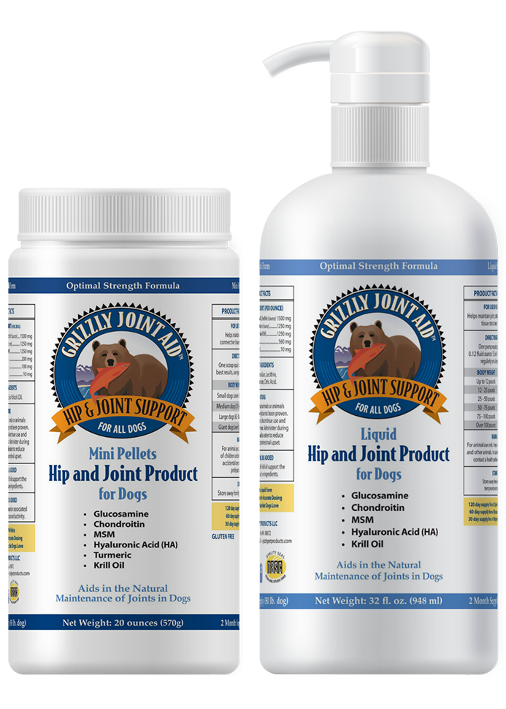 Grizzly Pet Products Grizzly Joint Aid Liquid Hip & Joint Product for Dogs & Cats - 32 Oz