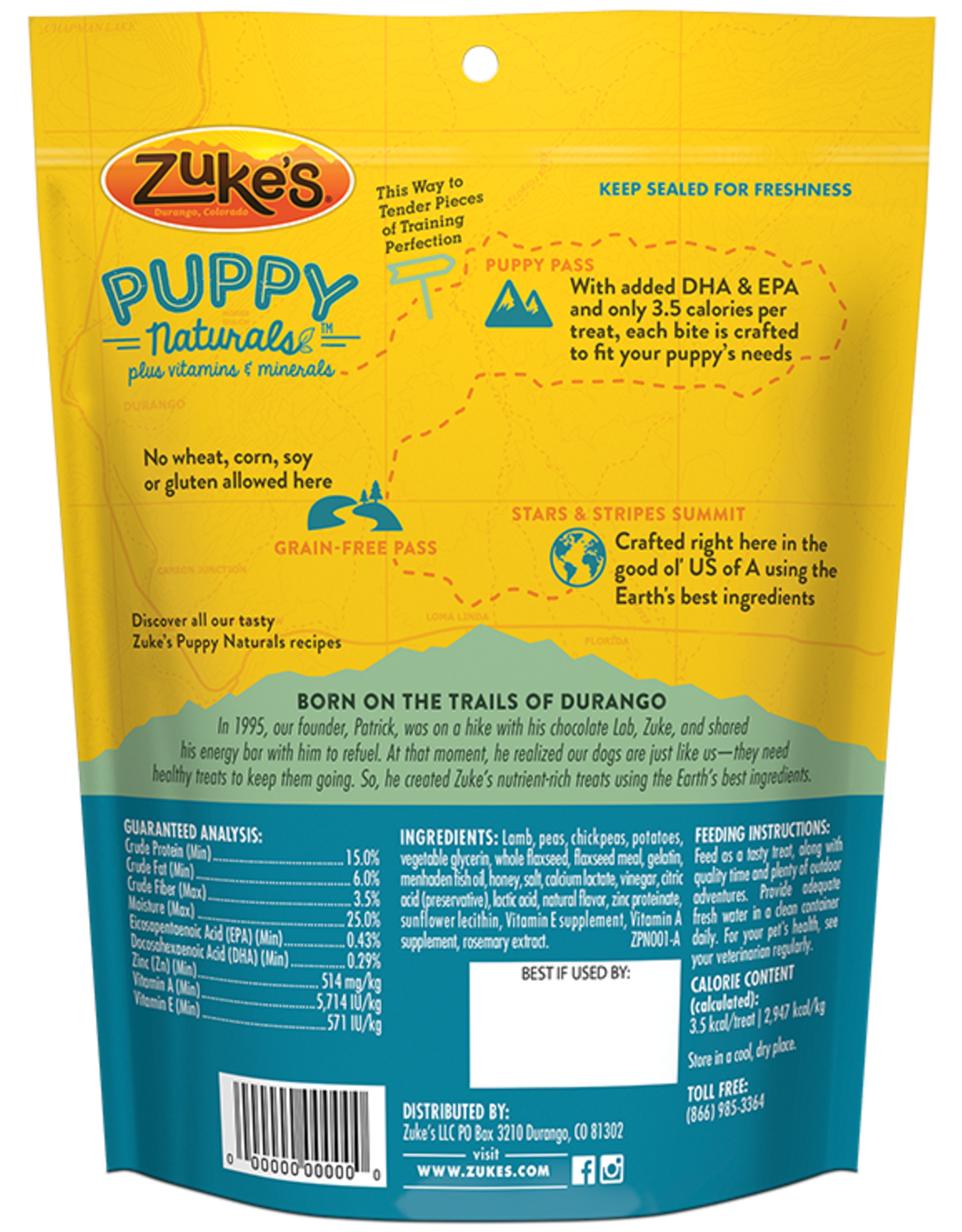 Zuke's ZUKES PUPPY NATURALS LAMB & CHICKPEAS 5OZ