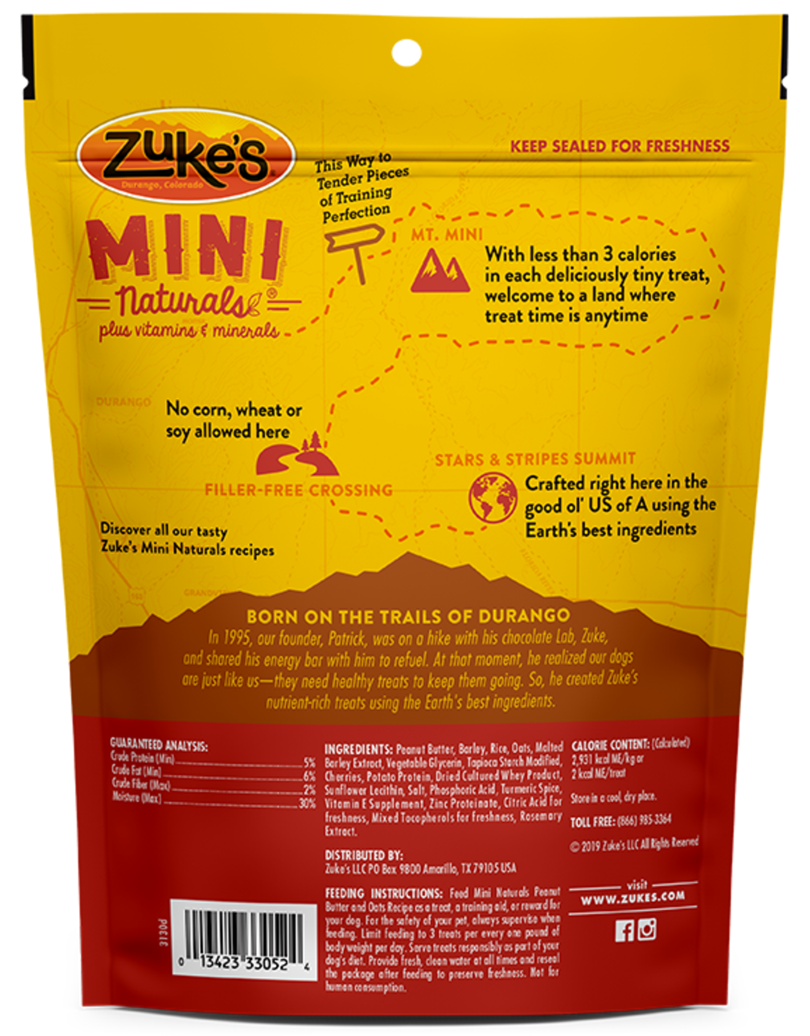 Zuke's ZUKES MINI NATURALS PEANUT BUTTER & OATS 16OZ