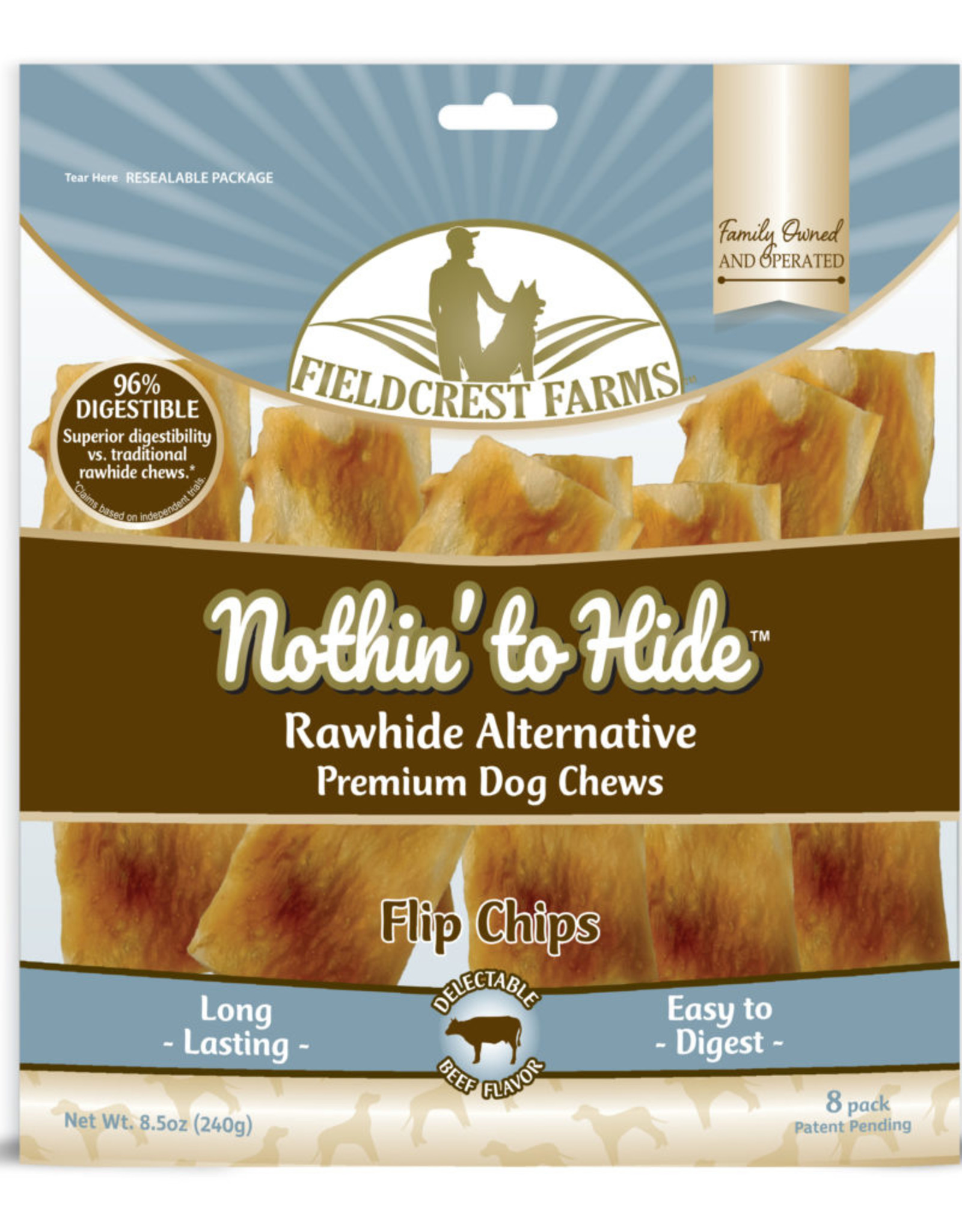 Nothin To Hide Rawhide Alternative Flip Chips Beef 8pk Pickering Valley Feed Farm Store