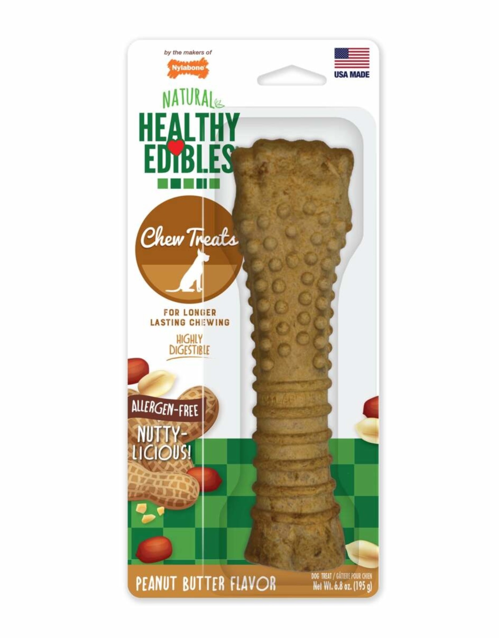 Nylabone Nylabone Natural Healthy Edibles Peanut Butter Flavor Dog Chew Treats