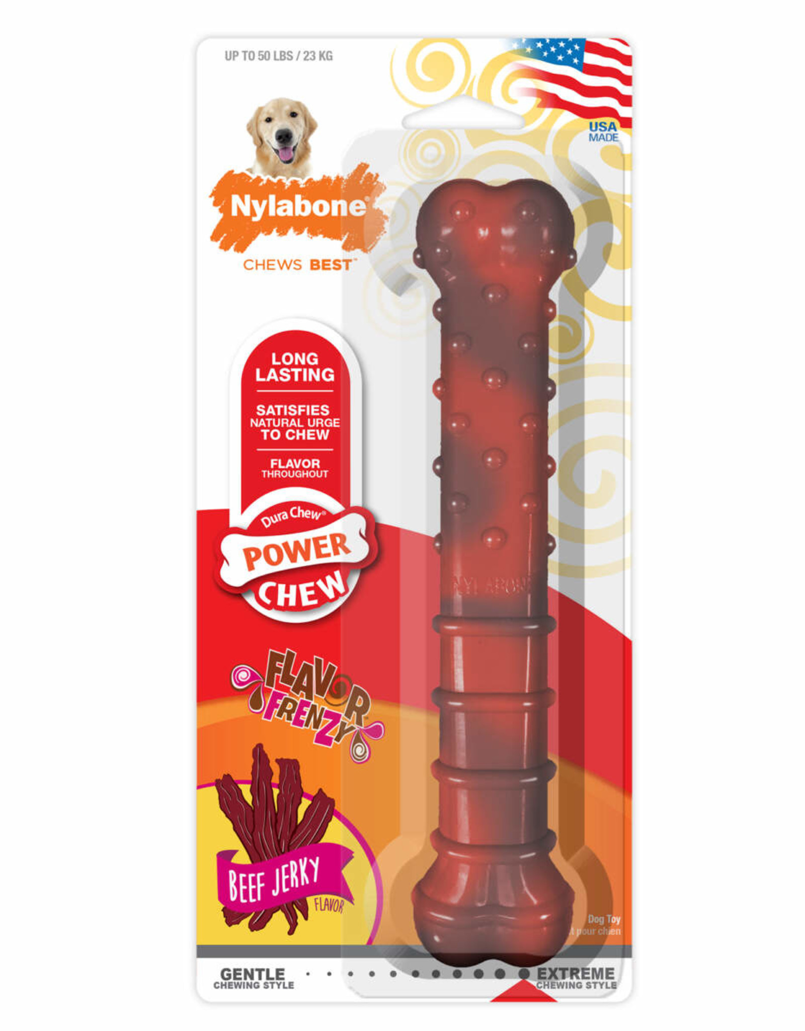 Nylabone Nylabone Flavor Frenzy Power Chew Dog Toy Beef Jerky - Large