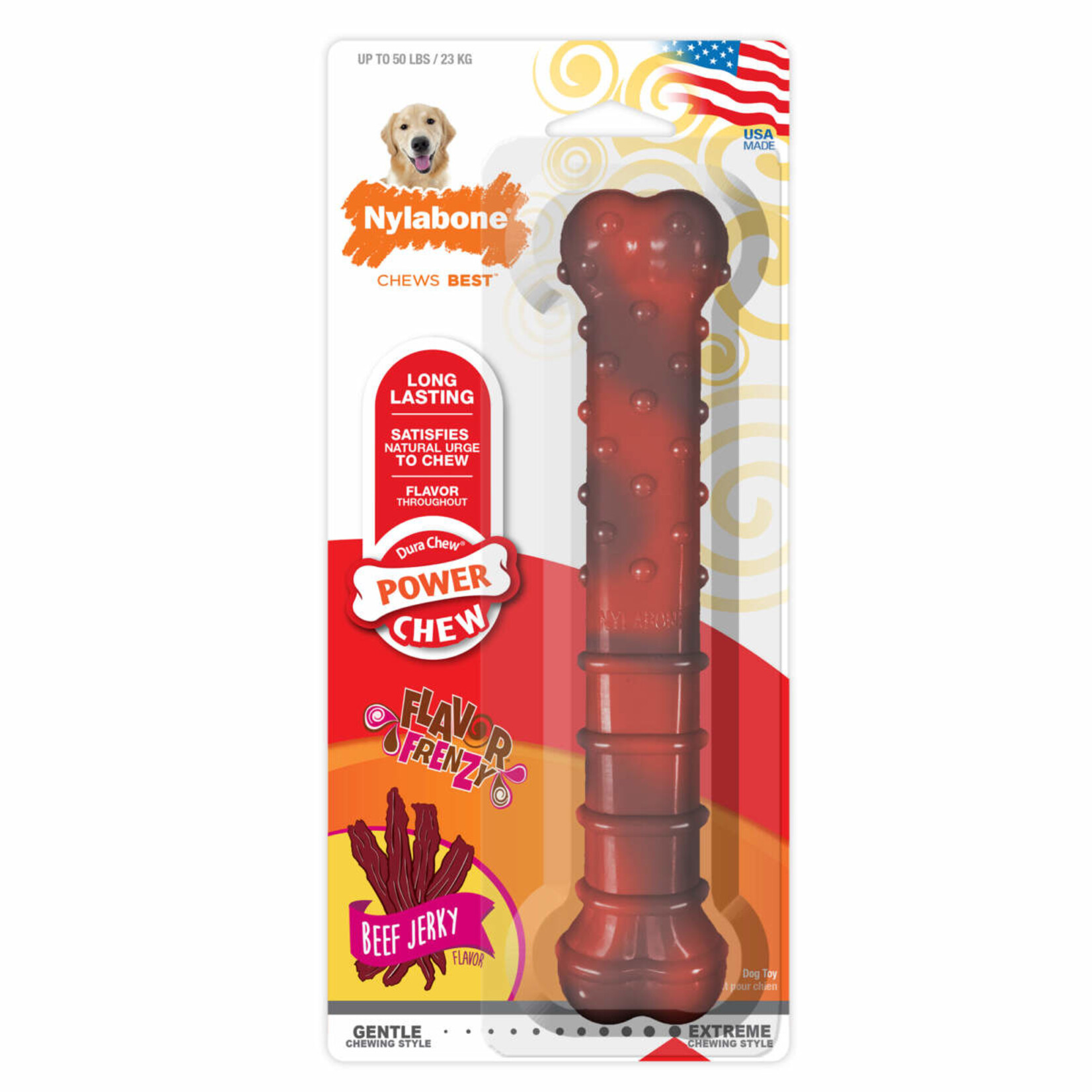 Nylabone Nylabone Flavor Frenzy Power Chew Dog Toy Beef Jerky - Large