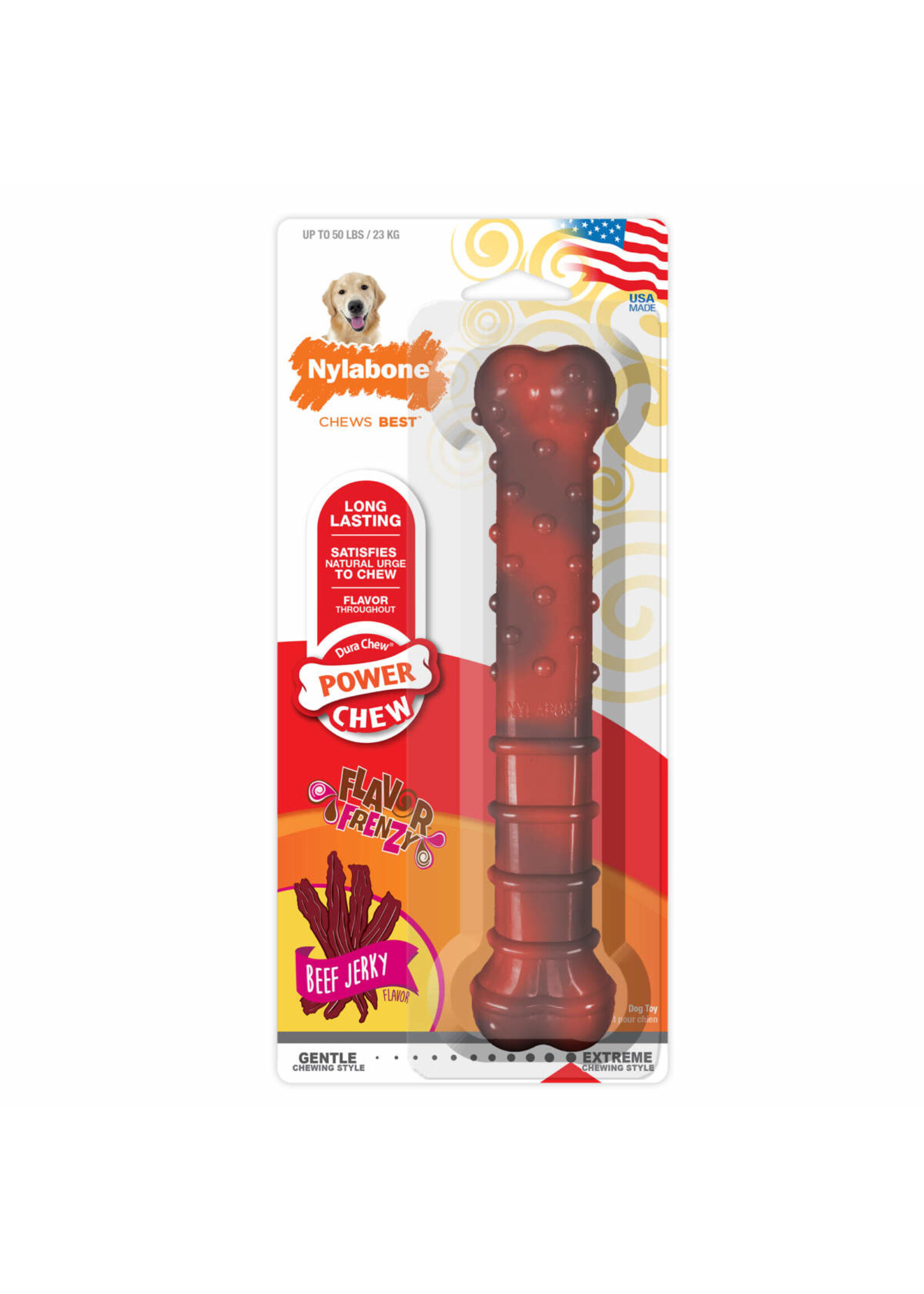 Nylabone Nylabone Flavor Frenzy Power Chew Dog Toy Beef Jerky - Large