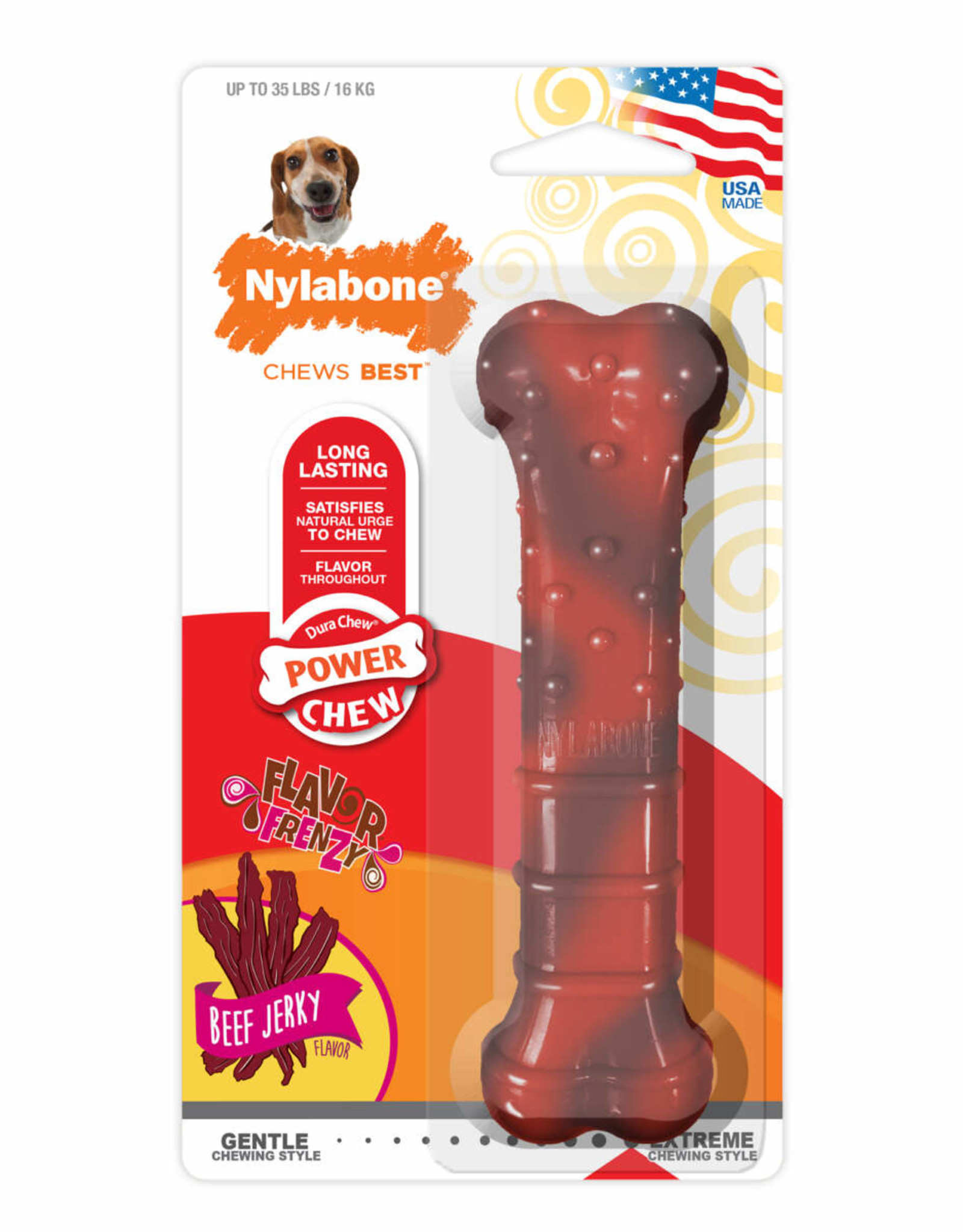NYLABONE CORP NYLABONE POWER CHEW BEEF JERKY WOLF