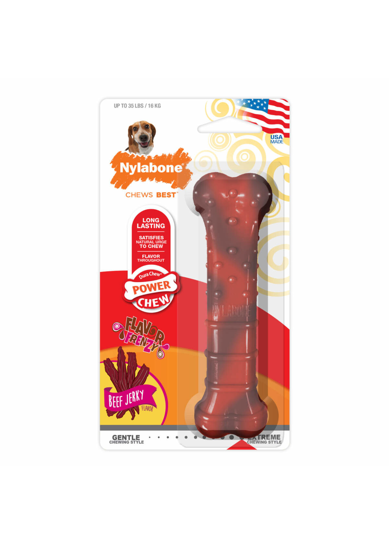 Nylabone Nylabone Power Chew Flavor Frenzy Chew Beef Jerky Flavor - Medium