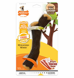 Nylabone Nylabone Strong Chew Real Wood Chew Stick - Maple Bacon Flavor - Medium