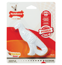 Nylabone Nylabone Power Chew Dental Dinosaur Dog Toy Chicken White - Small