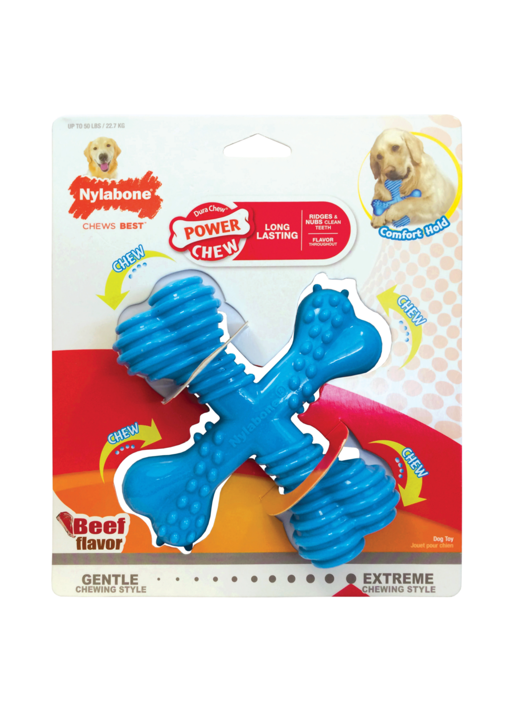 Nylabone NYLABONE COMFORT HOLD  X BONE BEEF LARGE