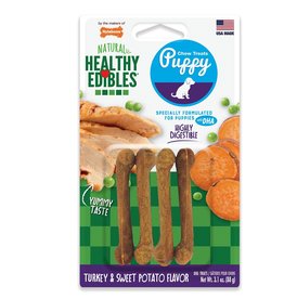Nylabone Nylabone Healthy Edibles Puppy Chew Treats Turkey & Sweet Potato - X-Small 4 Pack