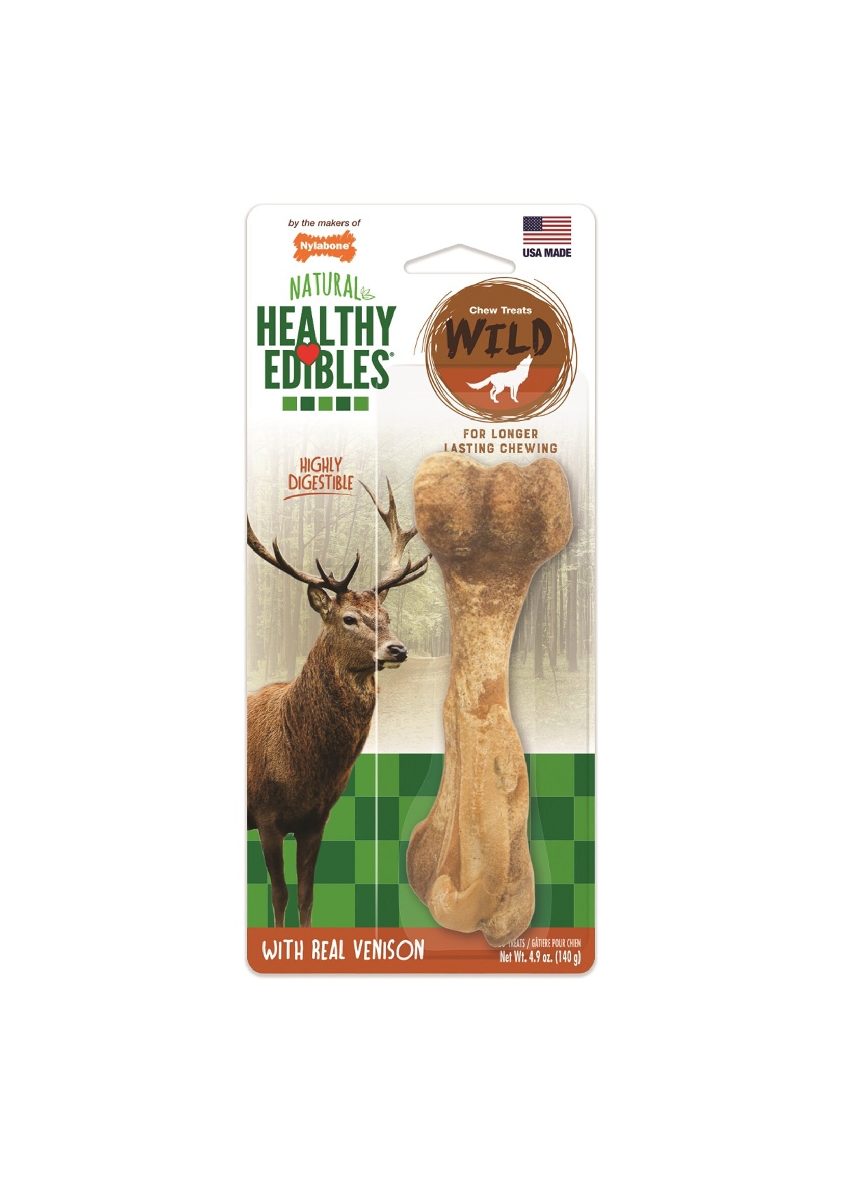 Nylabone Nylabone Natural Healthy Edibles Venison Bone Dog Chew Treats 4.9 Oz