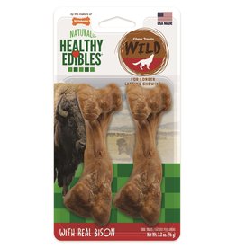 Nylabone Nylabone Healthy Edibles Wild Bison Dog Treat Bone - Medium 2 Pack