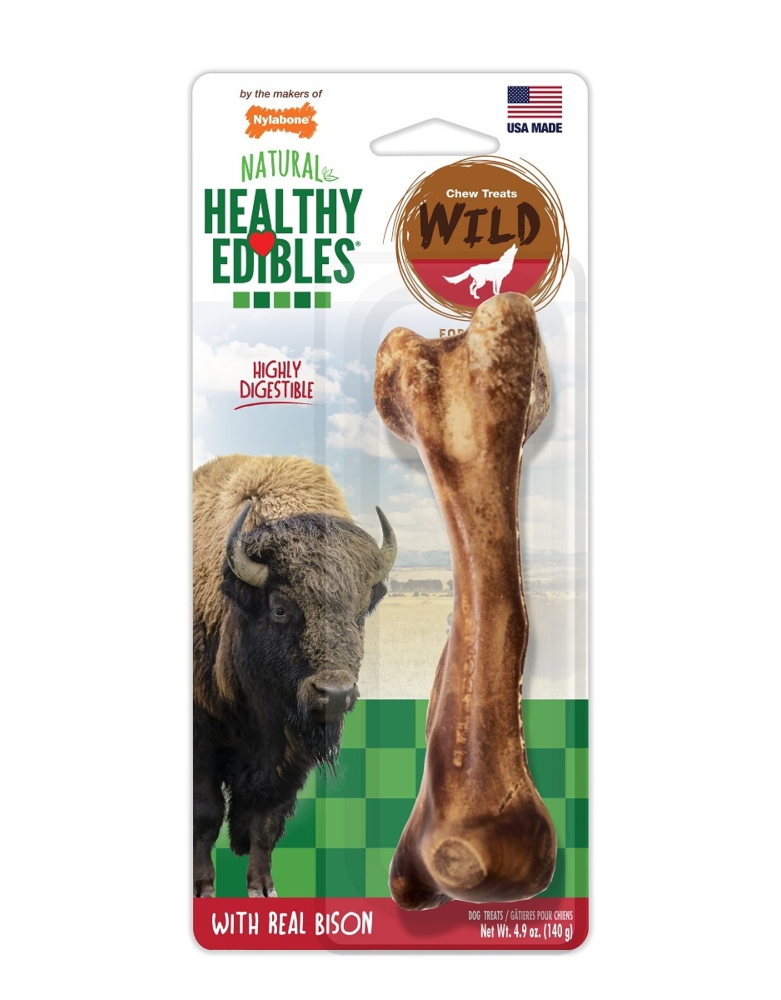 Nylabone Nylabone Natural Healthy Edibles Wild Bison Chew Treats - Large