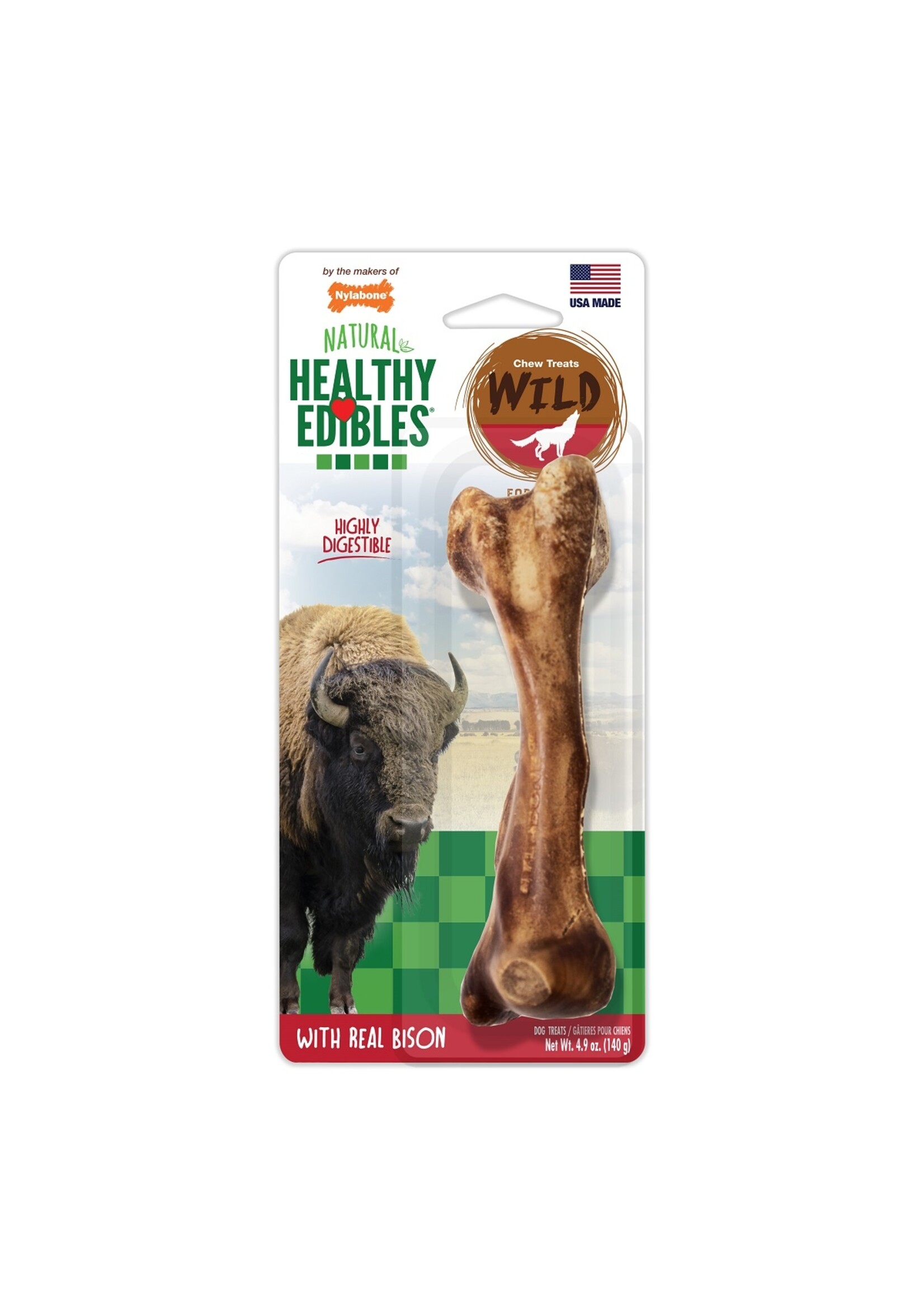 Nylabone Nylabone Natural Healthy Edibles Wild Bison Chew Treats - Large