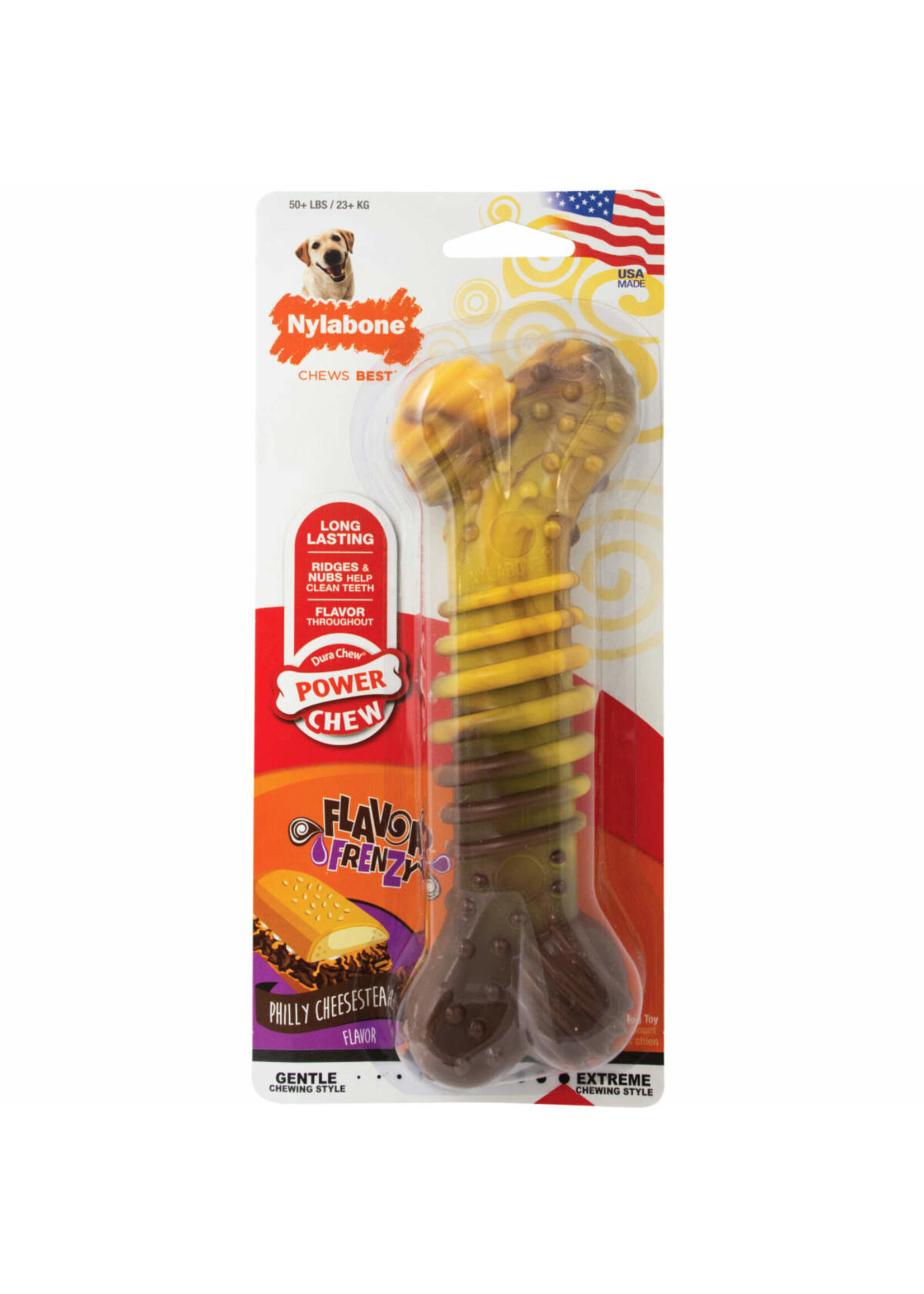 Nylabone Nylabone Flavor Frenzy Power Chew Dog Toy Cheesesteak - X-Large