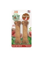 Nylabone NYLABONE HEALTHY EDIBLE ROAST BEEF- PETITE 2PK