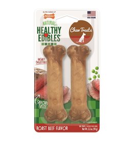 Nylabone NYLABONE HEALTHY EDIBLE ROAST BEEF- PETITE 2PK