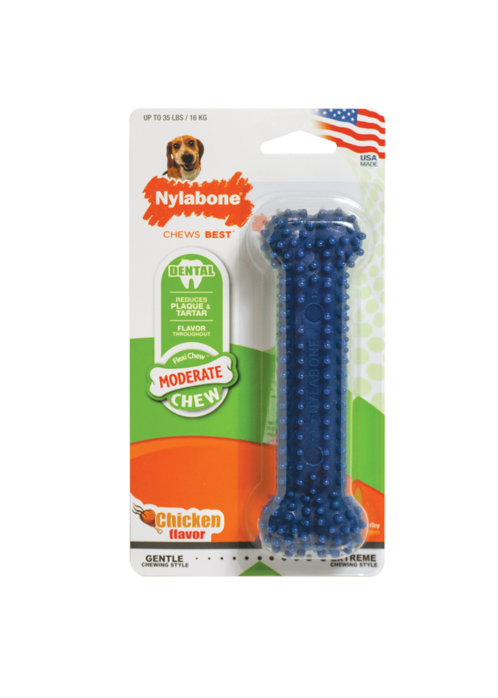 Nylabone NYLABONE TEXTURED DENTAL CHEW BONE WOLF