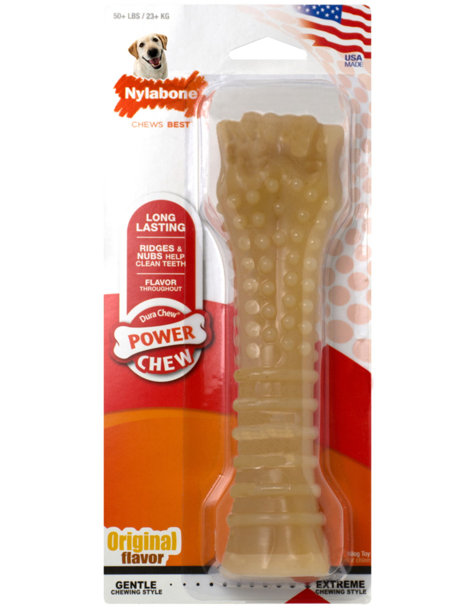 Nylabone Nylabone Dental Bacon Bone Dog Chew Toy - X-Large