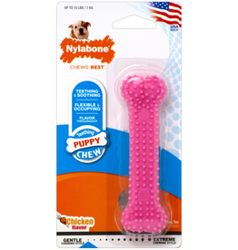 Nylabone Nylabone Puppy Teething & Soothing Flexible Chew Toy Chicken - Pink, X-Small