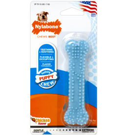 Nylabone Nylabone Puppy Teething & Soothing Flexible Chew Toy Chicken - Blue, X-Small