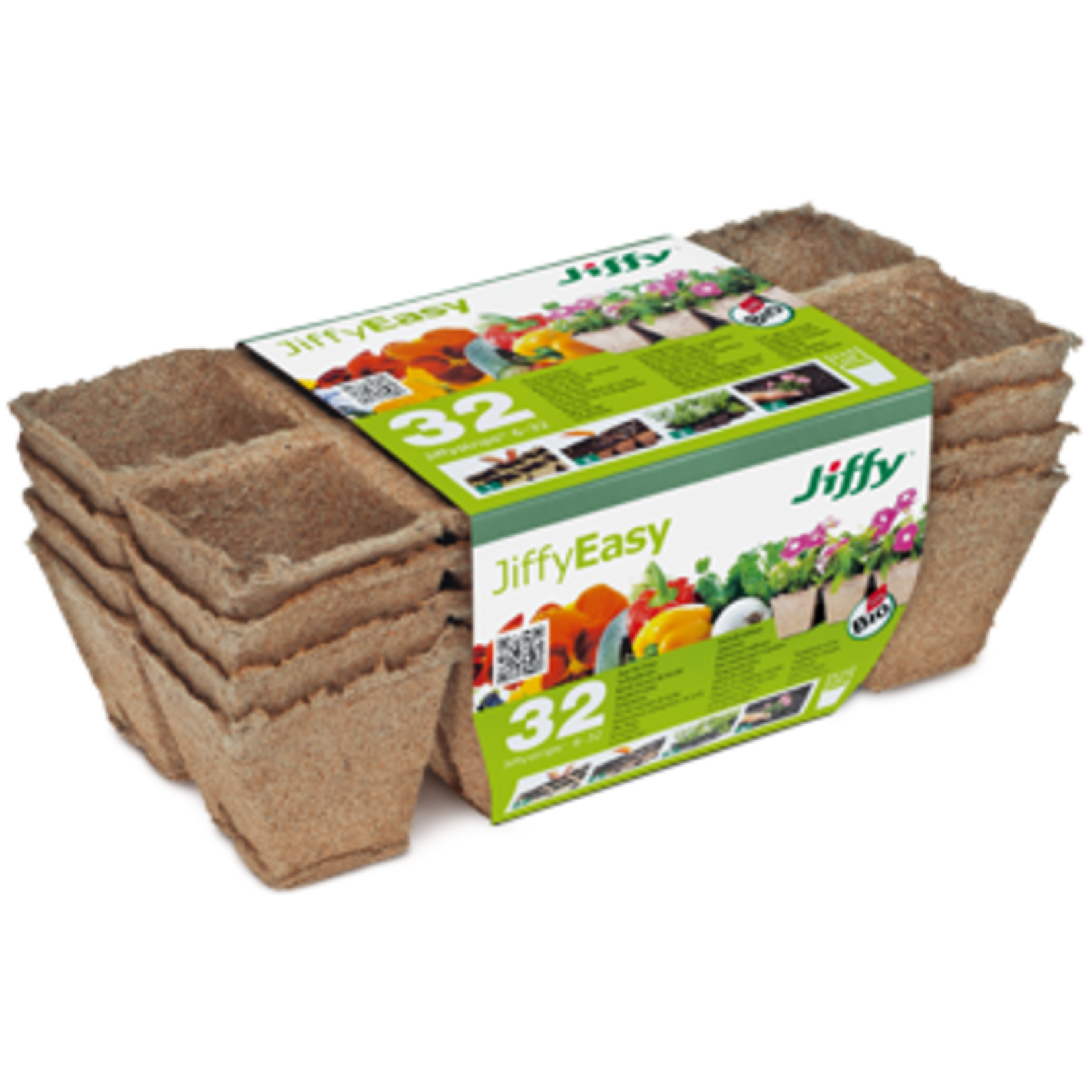 Jiffy Jiffy Biodegradable Seed Starting Peat Strips - 4 Strips (32 Pots)