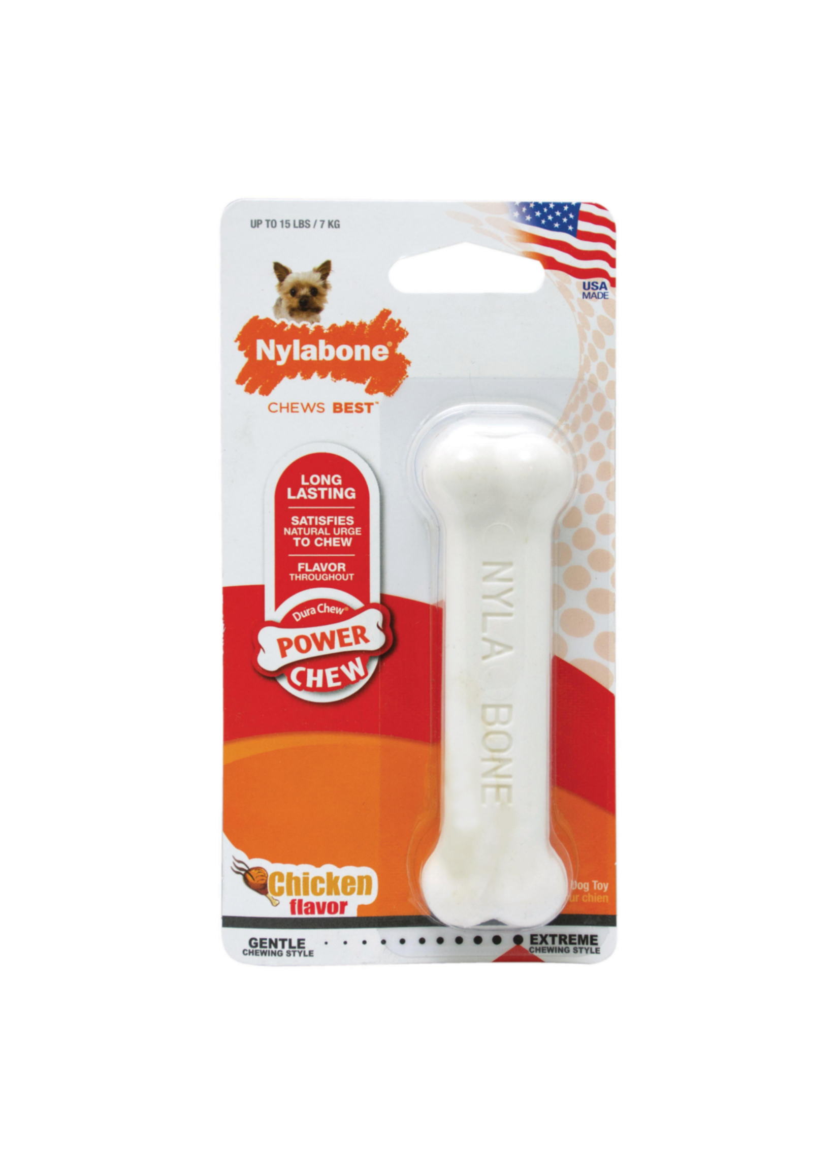 Nylabone NYLABONE DURACHEW CHICKEN BONE-WOLF/MEDIUM