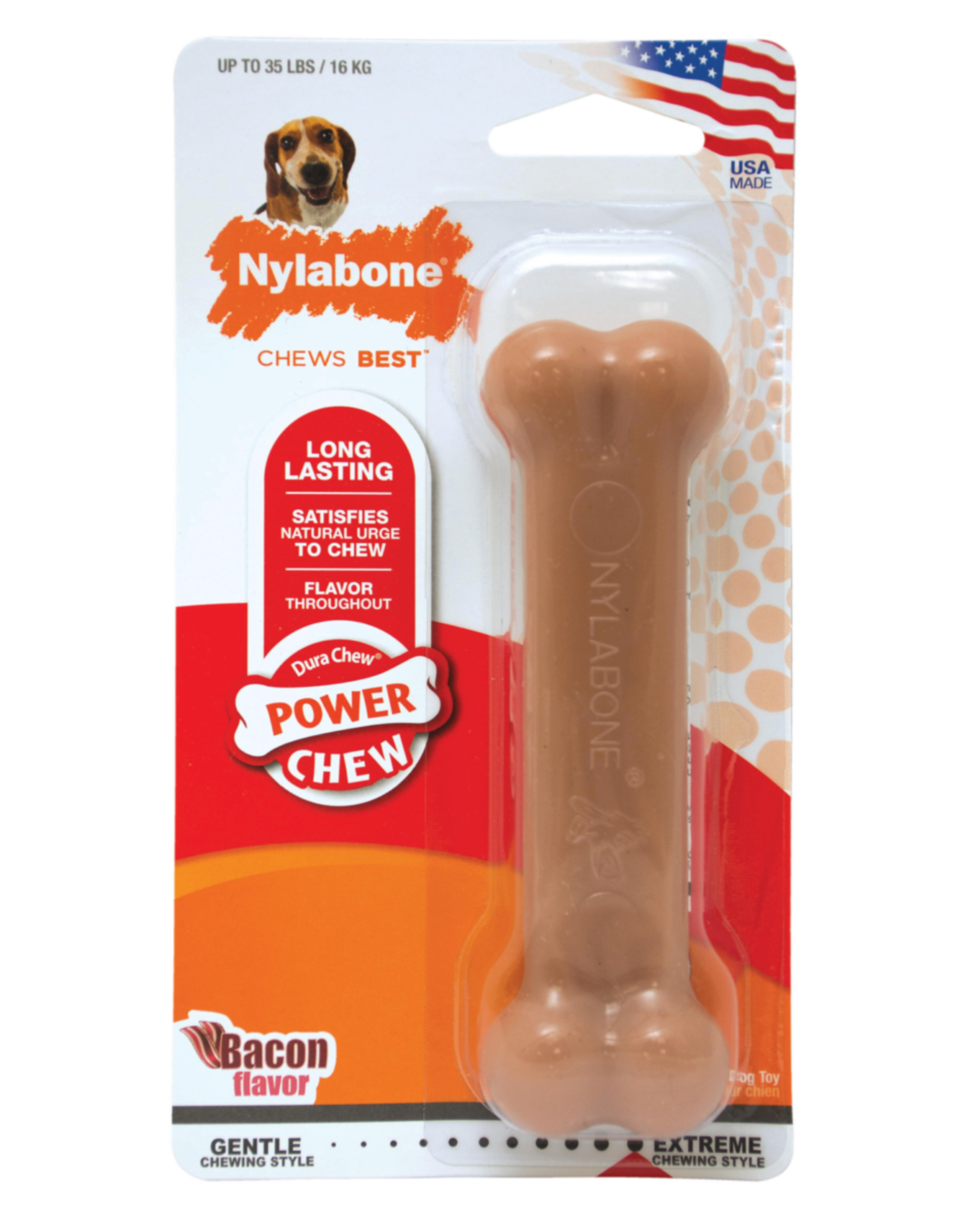 Nylabone NYLABONE DURA CHEW BONE BACON-REGULAR