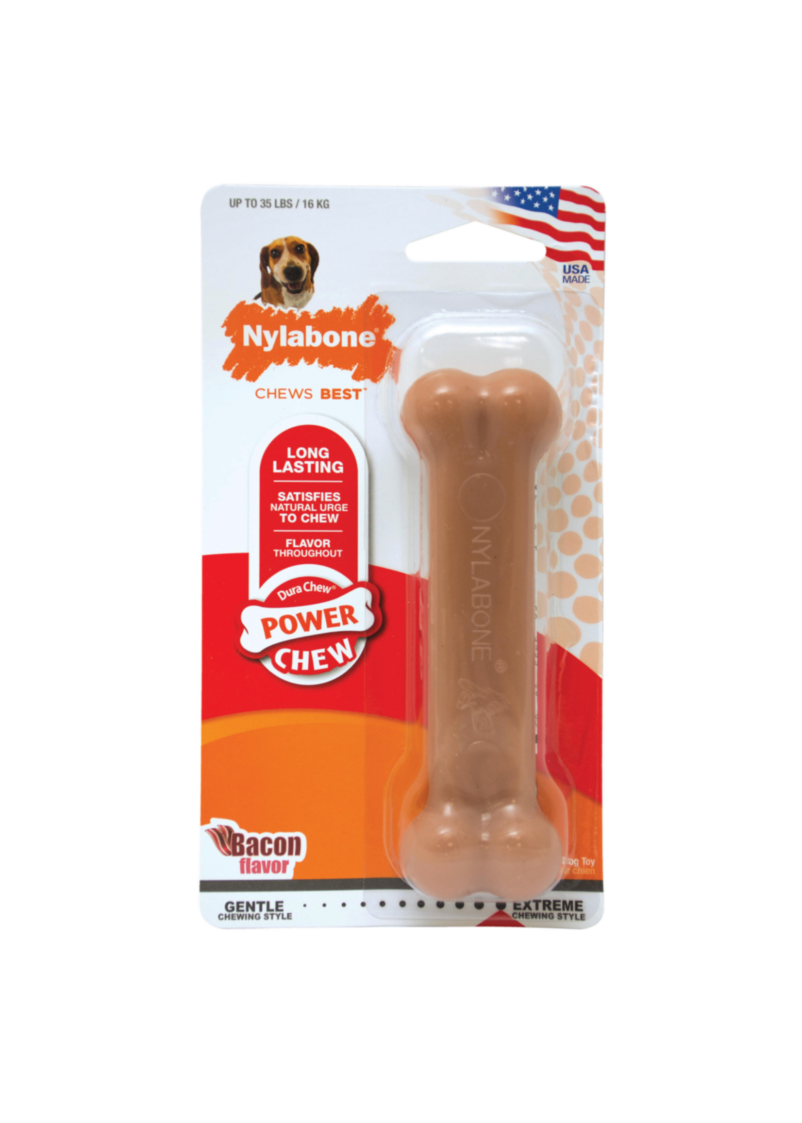 Nylabone NYLABONE DURA CHEW BONE BACON-REGULAR