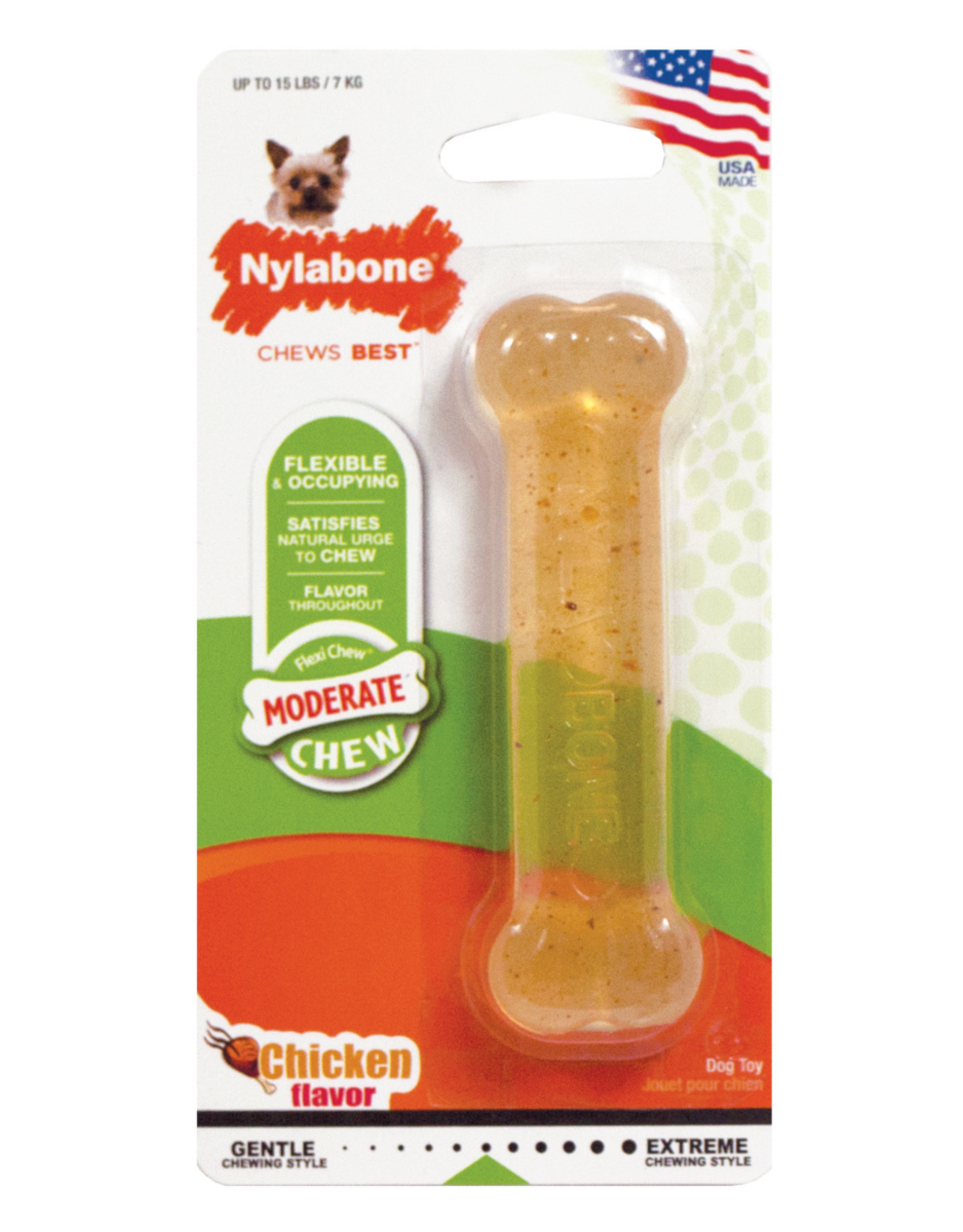 Nylabone NYLABONE FLEXIBLE CHICKEN-WOLF/MEDIUM