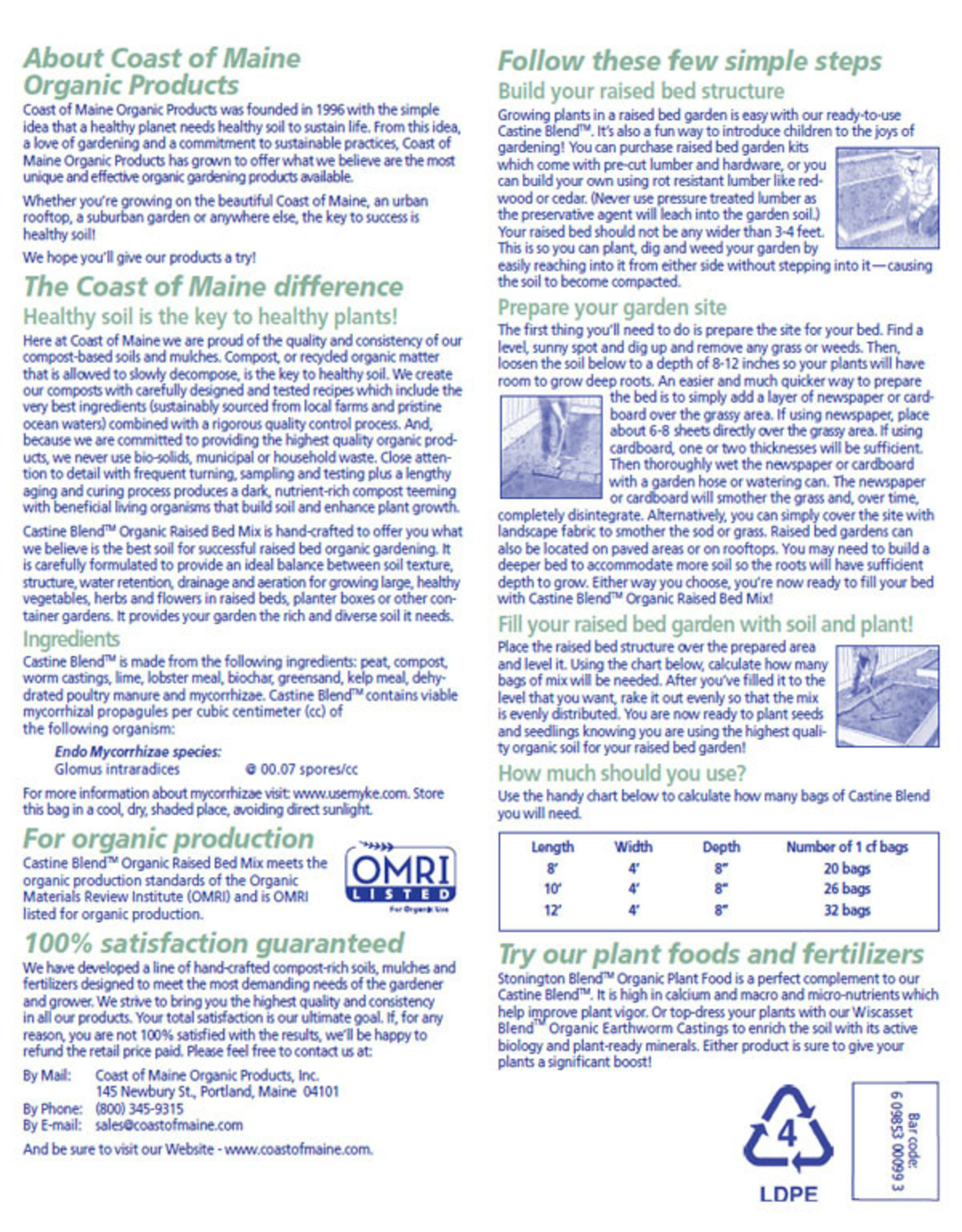 Coast of Maine Coast of Maine Castine Blend Organic Raised Bed Mix - 2 cu ft