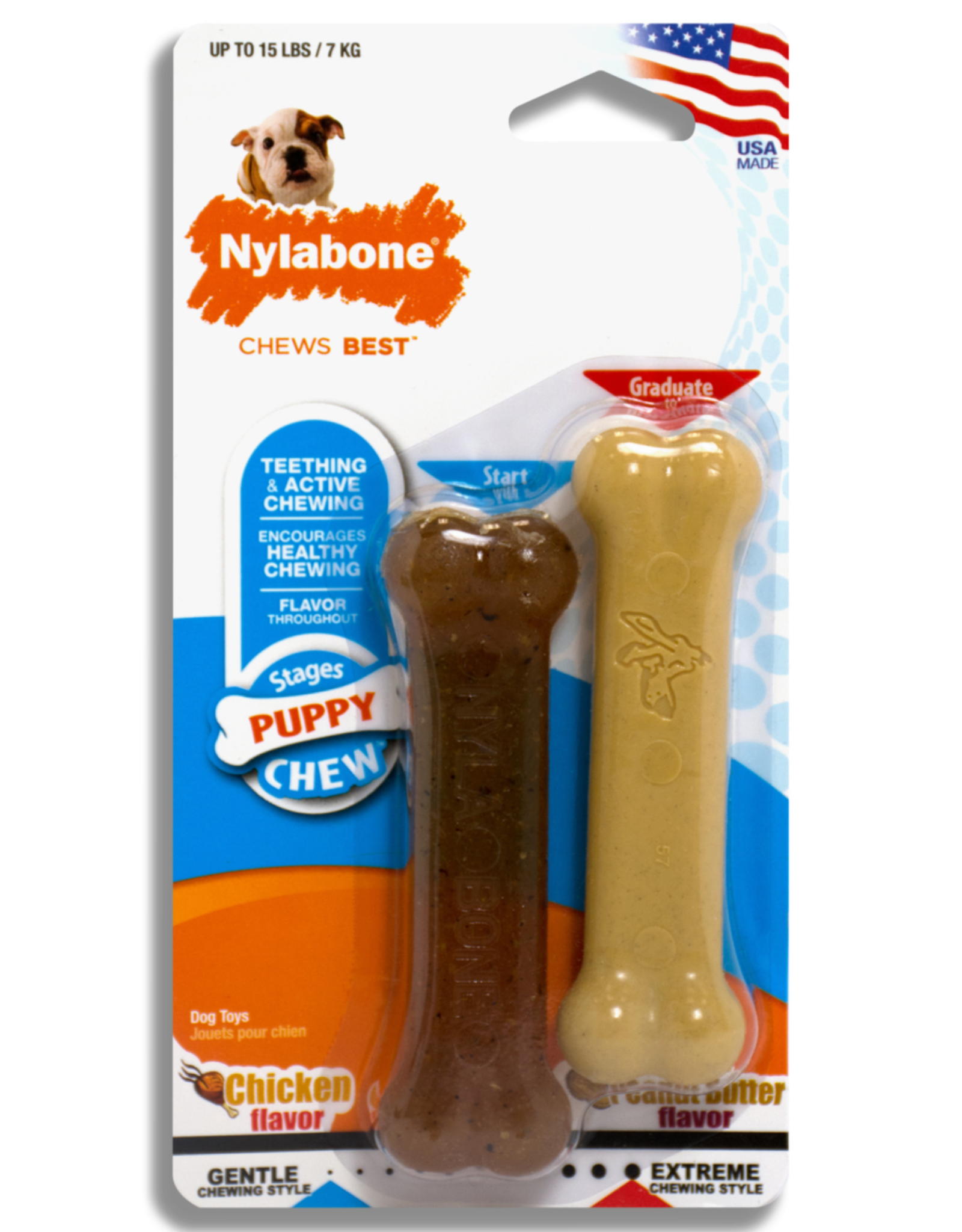 Nylabone NYLABONE PUPPY CHEW TWIN PACK-PETITE