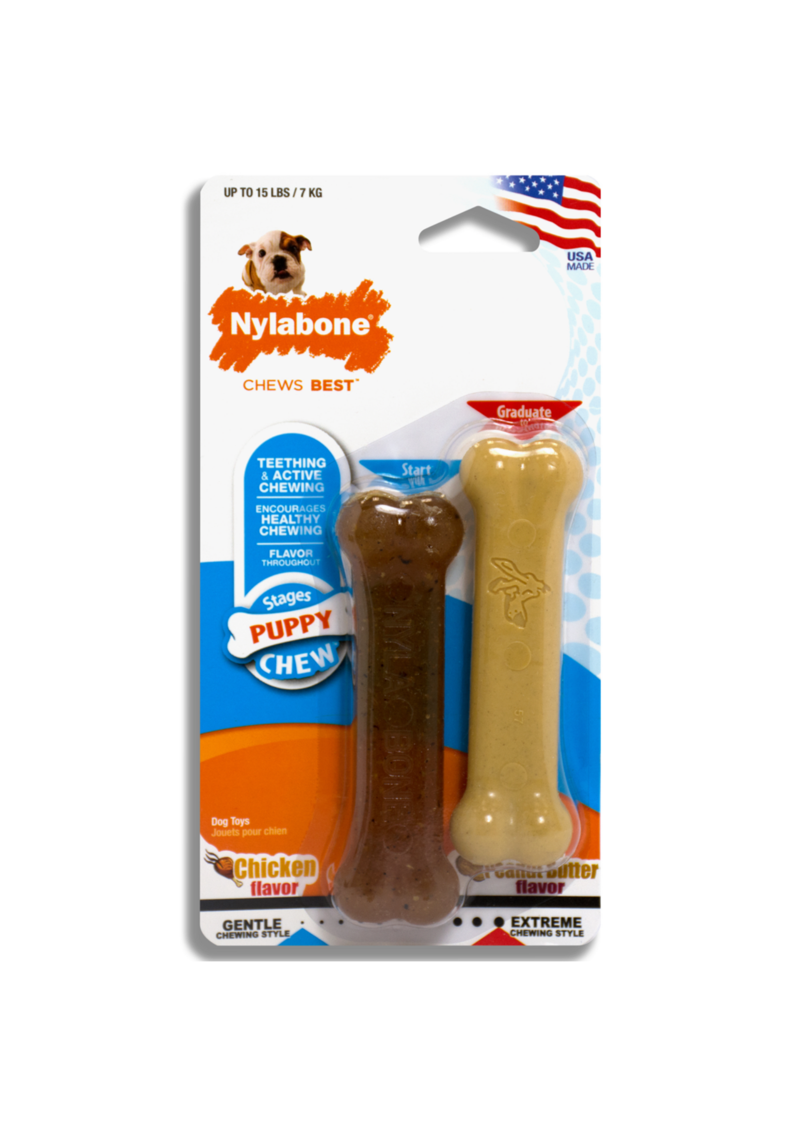 Nylabone NYLABONE PUPPY CHEW TWIN PACK-PETITE