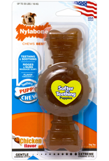 Nylabone NYLABONE PUPPY TEETHING RING BONE CHICKEN- WOLF/MEDIUM