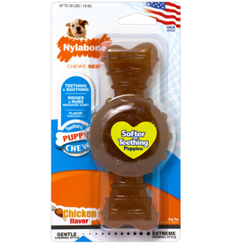 Nylabone NYLABONE PUPPY TEETHING RING BONE CHICKEN- WOLF/MEDIUM