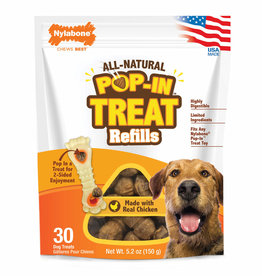 Nylabone Nylabone All-Natural Pop-In Dog Treat Refills Chicken All Sizes (30 Count)