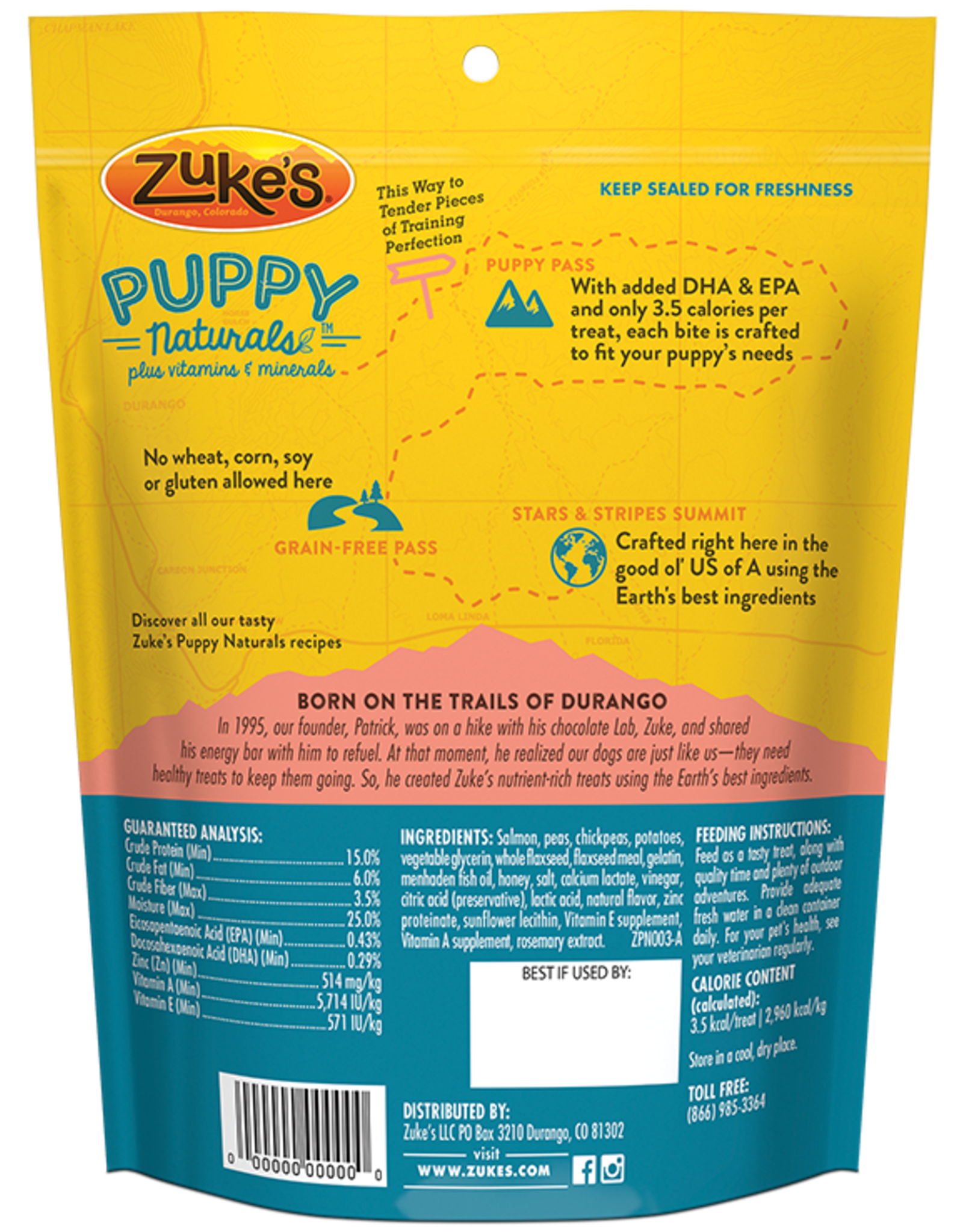 ZUKES PERFORM PET NUTRITION ZUKE'S DOG PUPPY NATURALS SALMON & CHICKPEA 5OZ