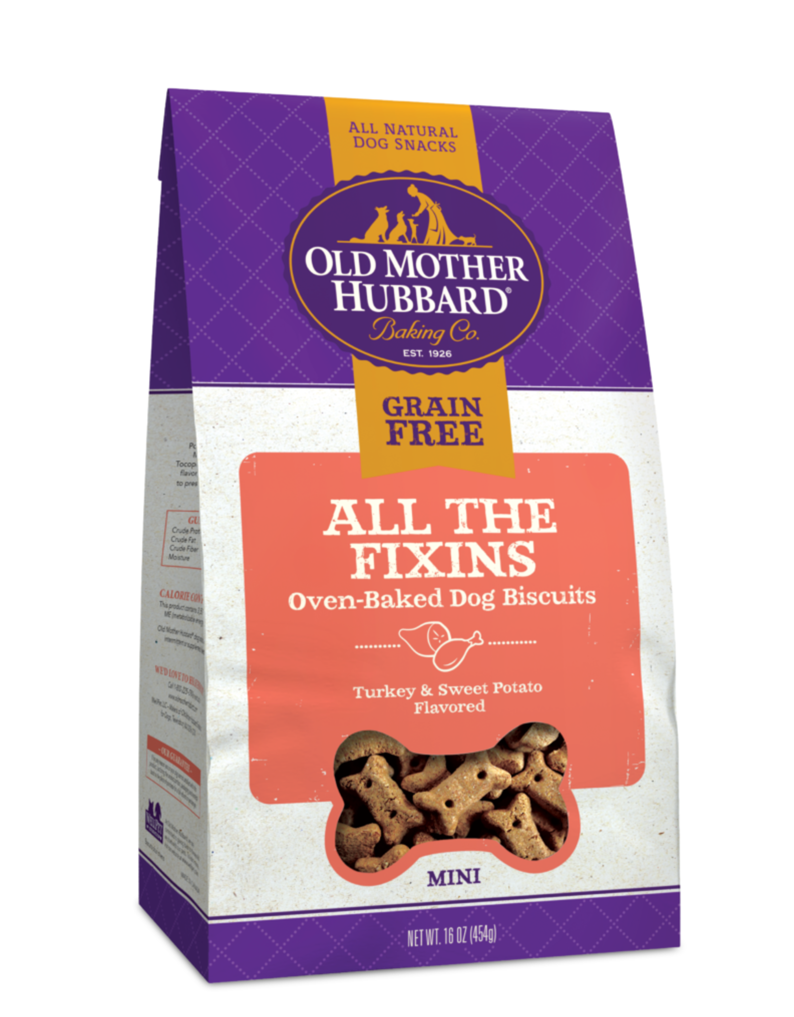 WELLPET LLC OLD MOTHER HUBBARD BISC ALL THE FIXINS MINI 16OZ