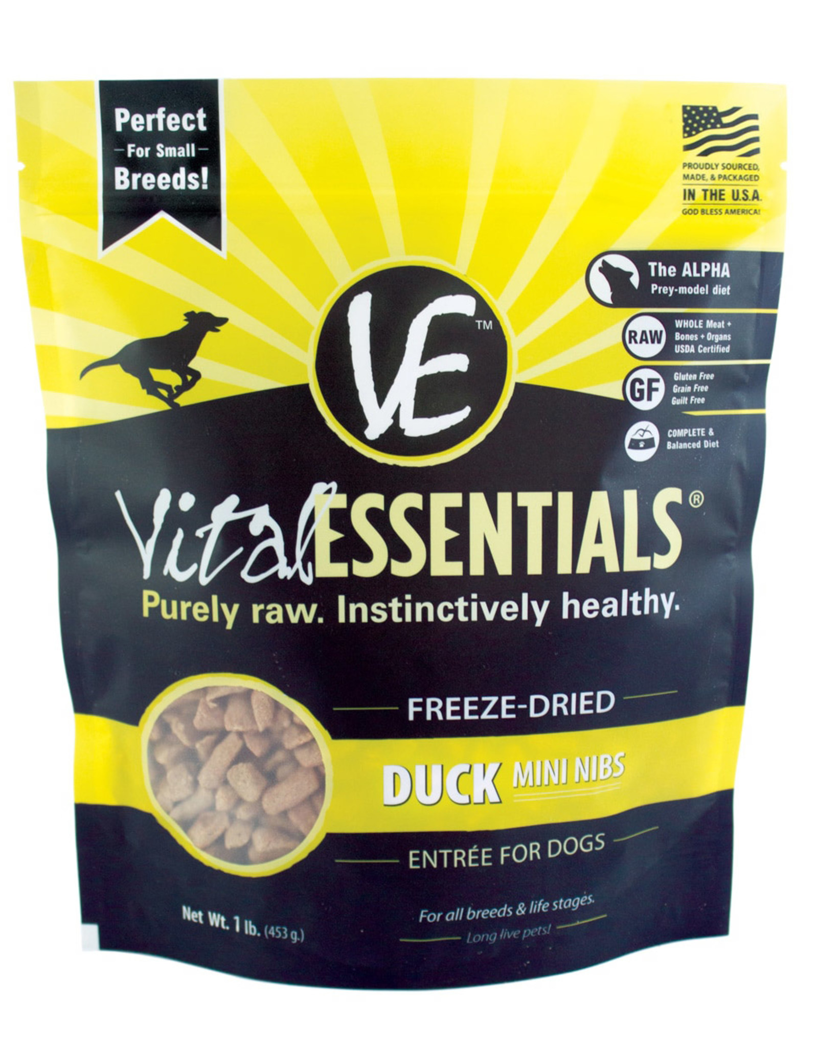 VITAL ESSENTIALS VITAL ESSENTIALS FREEZE DRIED ENTREE DUCK MINI NIBS 1LB