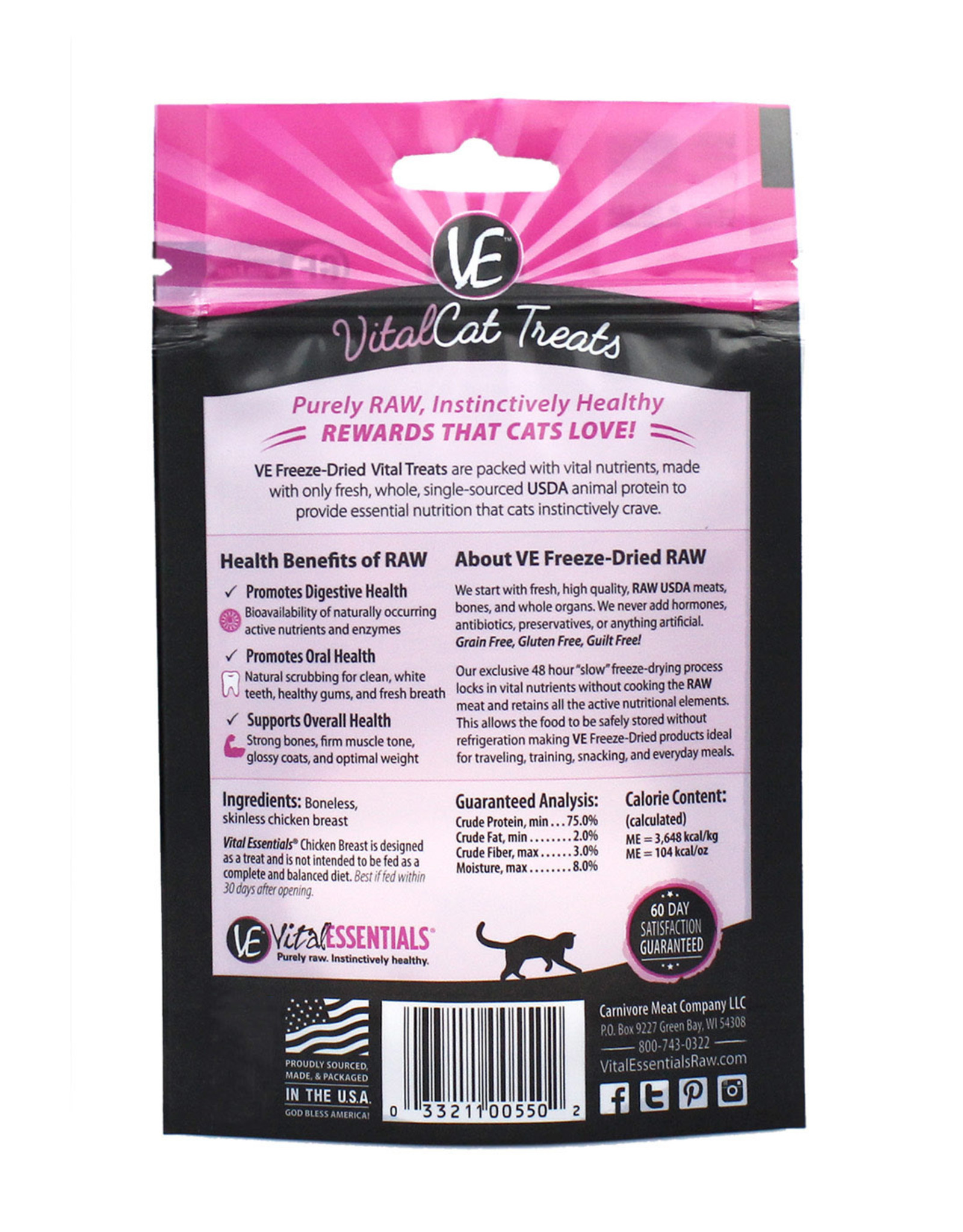VITAL ESSENTIALS VITAL ESSENTIALS CAT FREEZED DRIED CHICKEN BREAST 1OZ