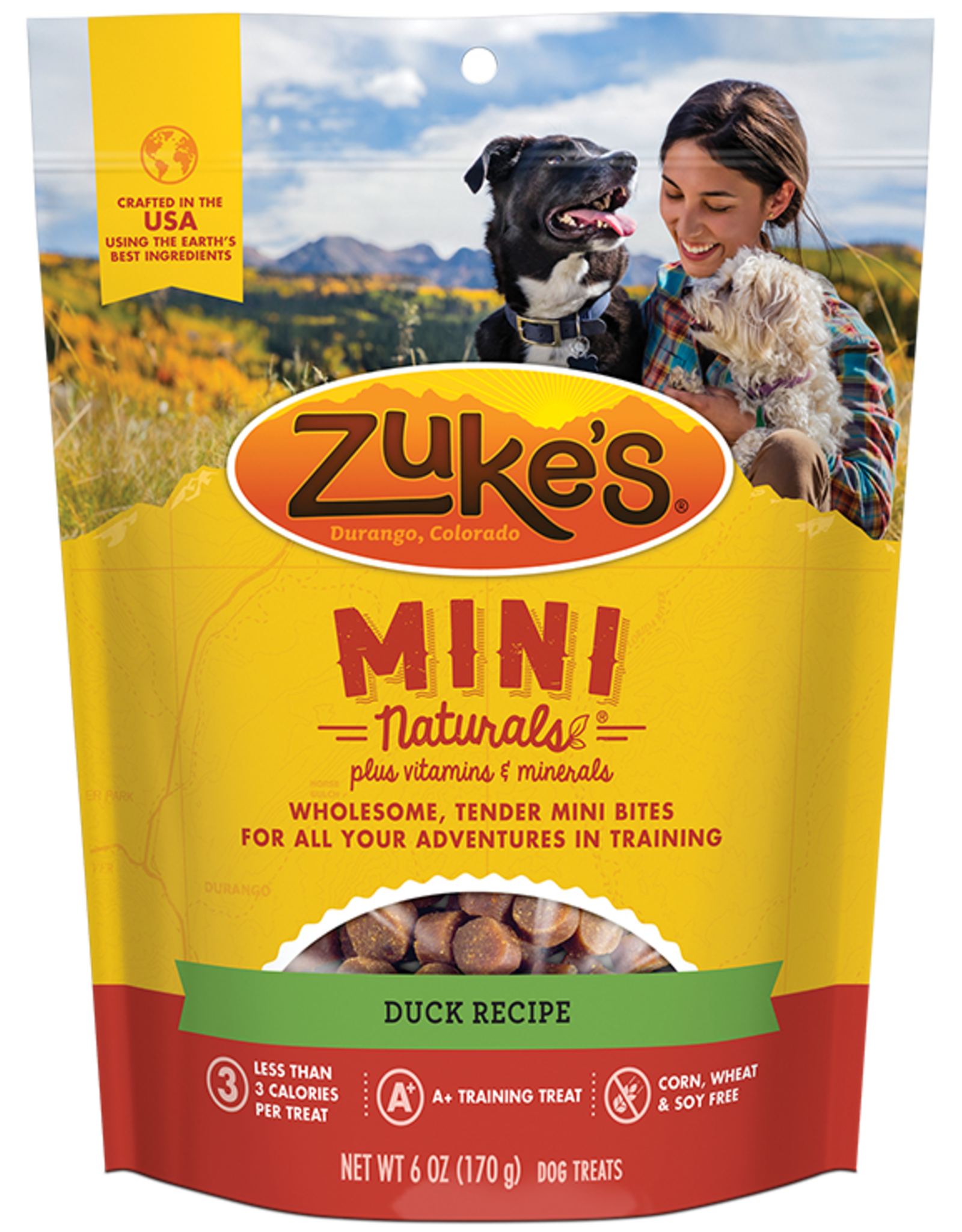 ZUKES PERFORM PET NUTRITION ZUKE'S DOG MINI NATURALS DELICIOUS DUCK 6OZ