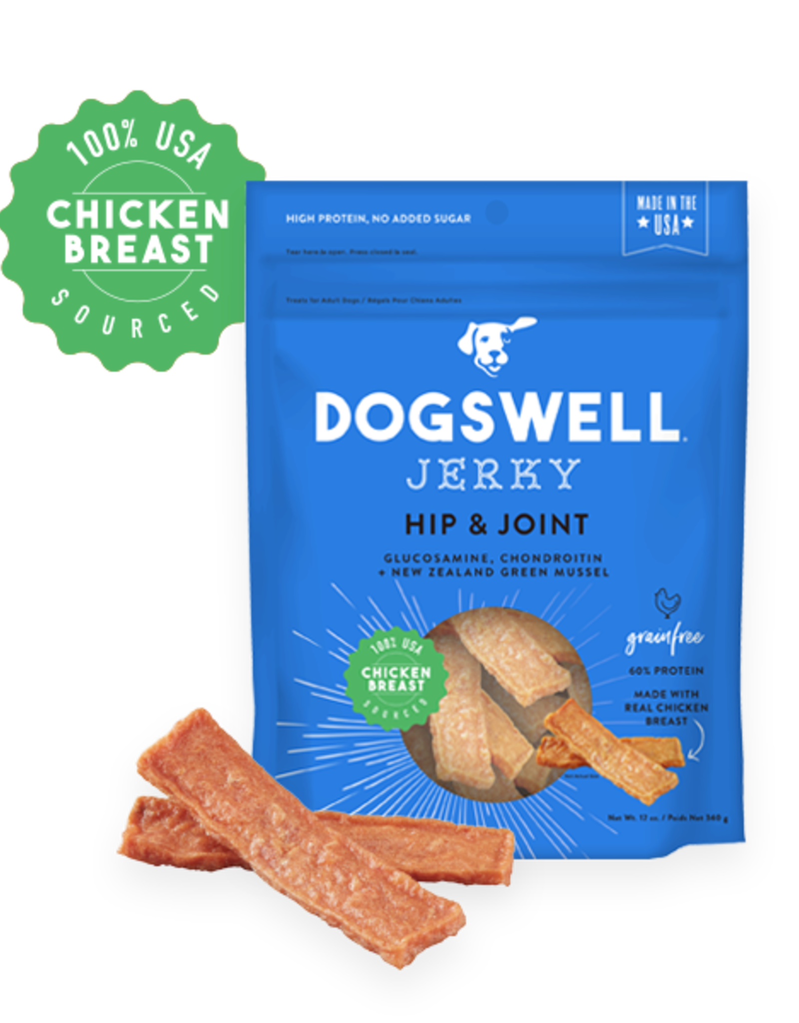 DOGSWELL, LLC DOGSWELL HIP & JOINT CHICKEN BREAST JERKY 24OZ
