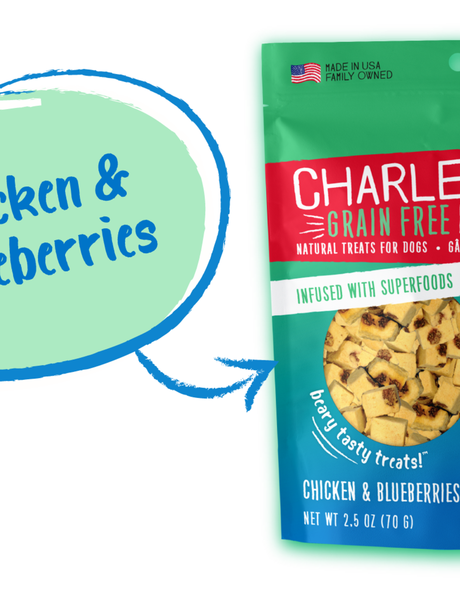CHARLEE BEAR DOG MEATY BITES CHICKEN & BLUEBERRIES 2.5OZ Pickering Valley Feed & Farm Store CHARLEE BEAR DOG MEATY BITES CHICKEN & BLUEBERRIES 2.5OZ Pickering Valley Feed & Farm Store