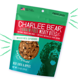 CHARLEE BEAR CHARLEE BEAR DOG MEATY BITES BEEF LIVER & APPLES 2.5OZ pvfd