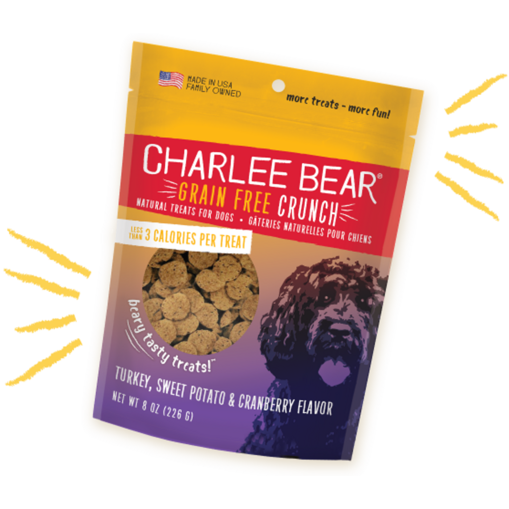 Charlee Bear Charlee Bear Crunch Grain-Free Turkey with Sweet Potato & Cranberry Dog Treats - 8 oz.