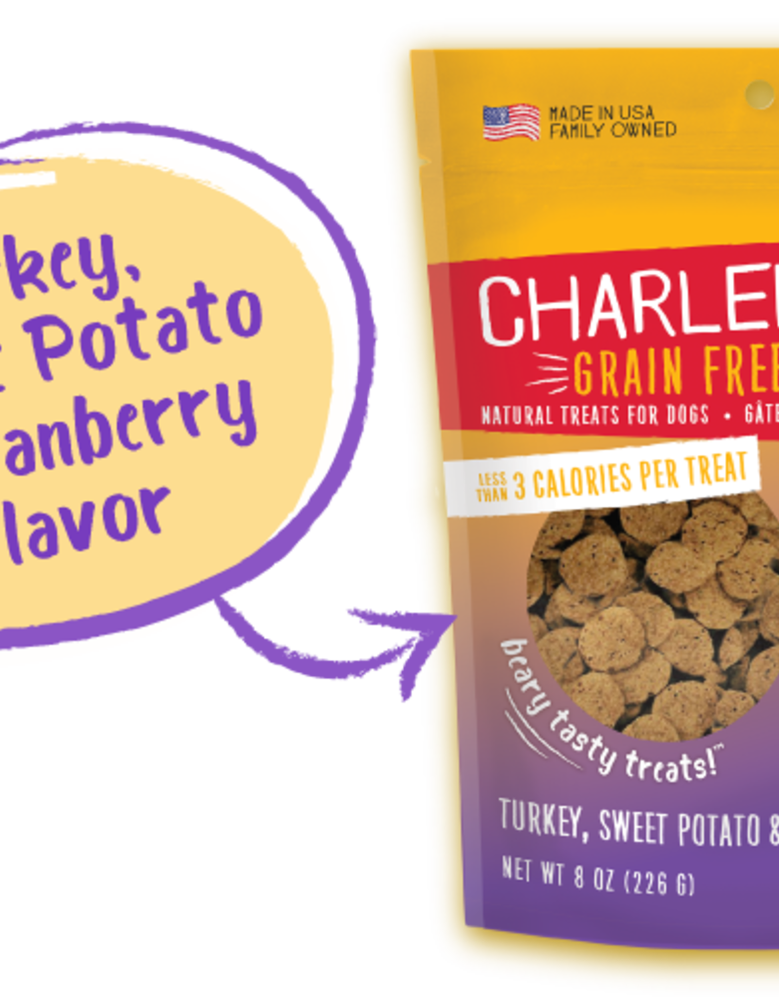 Charlee Bear Charlee Bear Crunch Grain-Free Turkey with Sweet Potato & Cranberry Dog Treats - 8 oz.