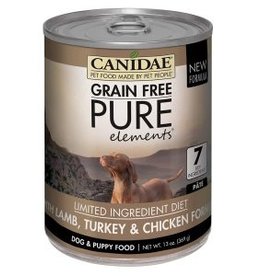CANIDAE PET FOODS CANIDAE DOG CAN PURE ELEMENTS LAMB TURKEY CHICKEN 13 OZ CASE OF 12