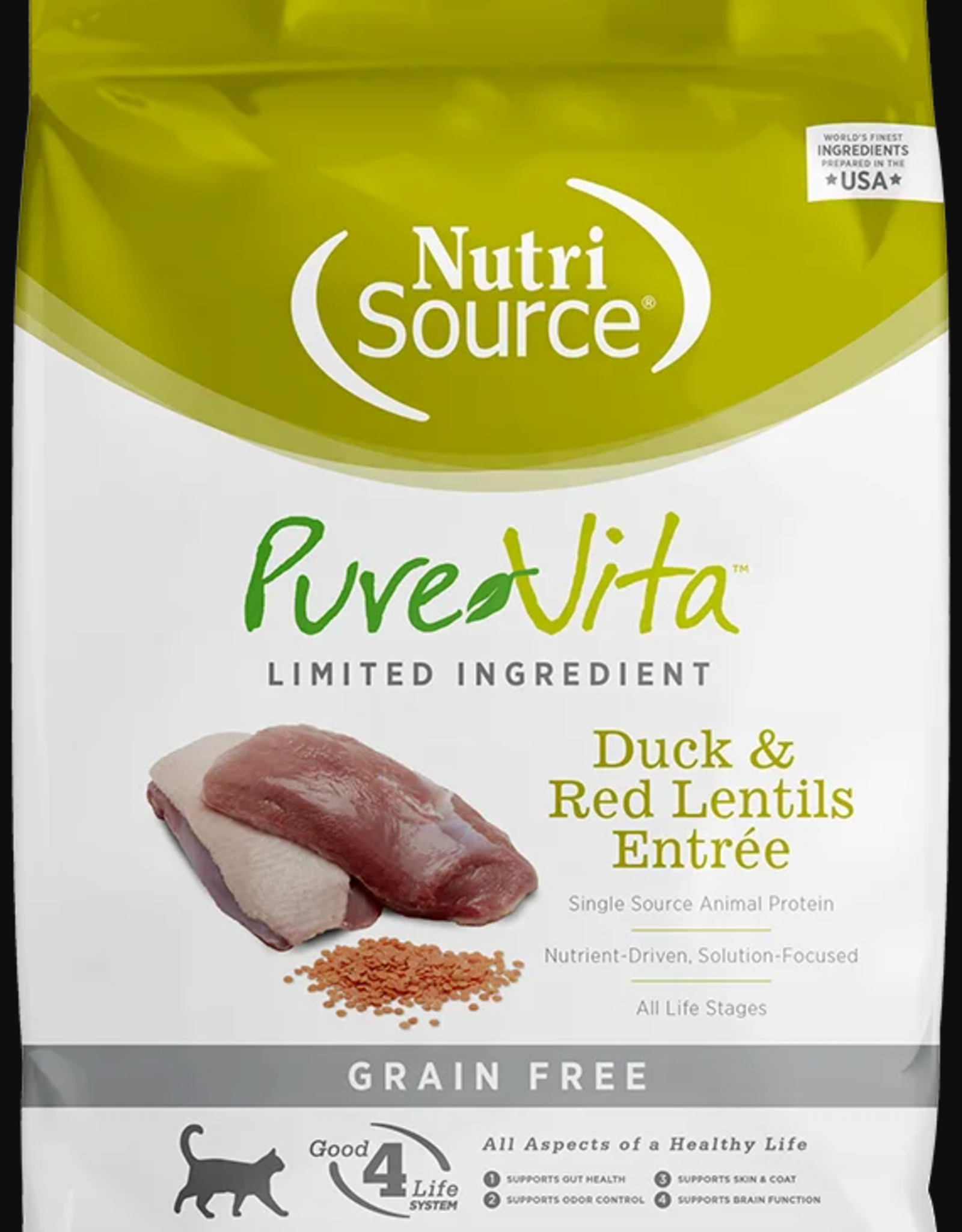 NUTRISOURCE NUTRISOURCE PURE VITA CAT DUCK & LENTILS 6.6LBS